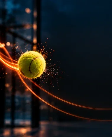 The moment of contact with the ball