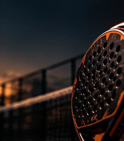 A padel racket in close-up